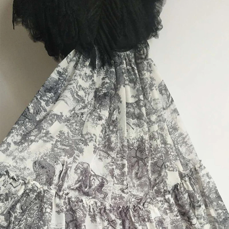 2019 дизайнерское винтажное лоскутное женское Макси платье с коротким рукавом и