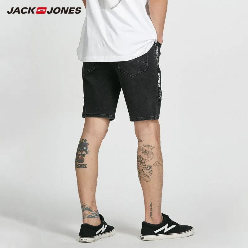 JackJones мужские эластичные облегающие черные джинсовые шорты с завязками и