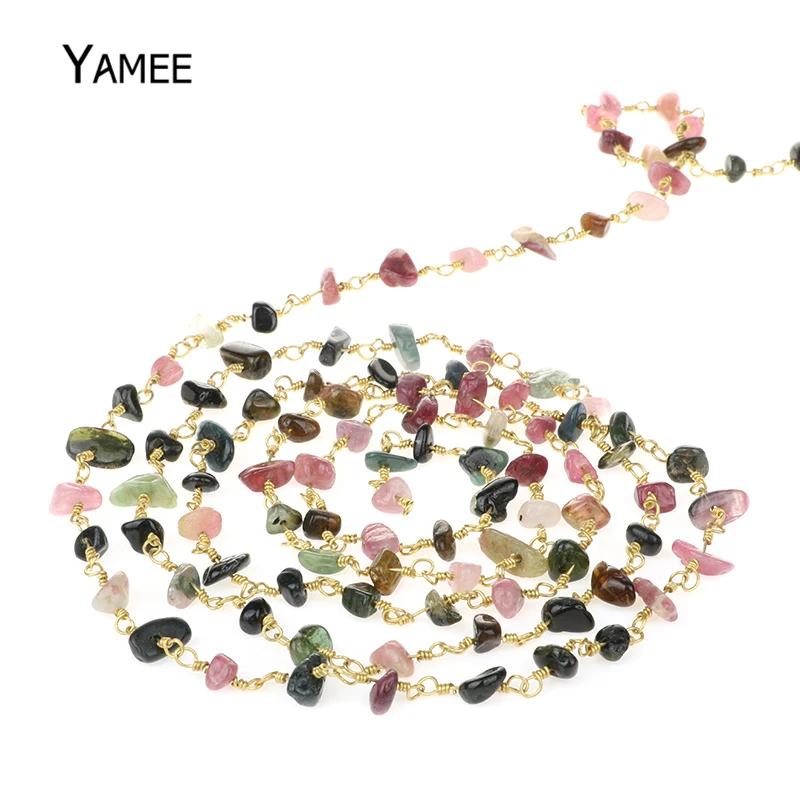 Нестандартные бусины из турмалина 5 метров цепочка чистой меди с бусинами для