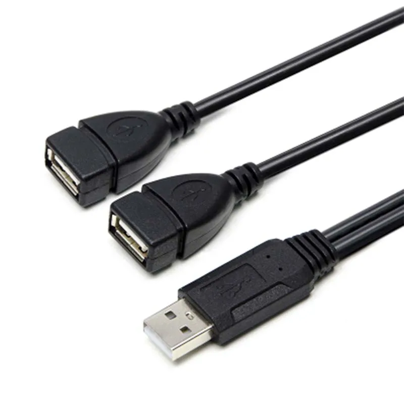Двойной USB удлинитель A Male к 2 Female Y Cable адаптер питания разветвитель USB2.0 2Dual Jack