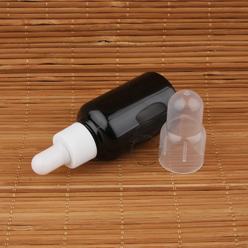 30 шт./лот Акция пустой 50 мл пластиковый черный флакон капельница контейнер для