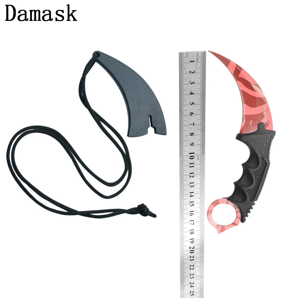 DAMASK розовый узор наружные ножи csgo Counter Strike охотничий боевой нож для выживания