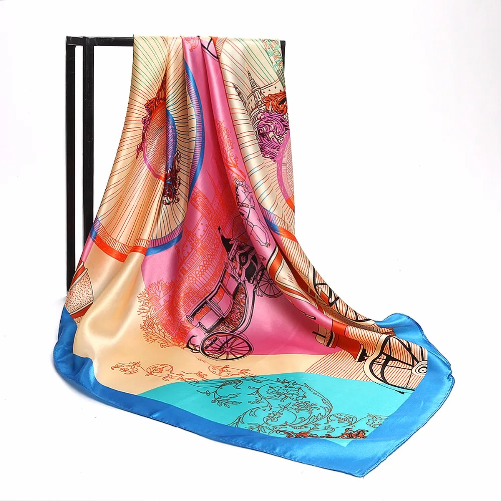 Модные женские туфли шарф Элитный бренд розовый леопард хиджаб платок шелковый