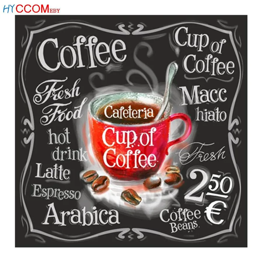 

5d Home Decor Diamond embroidery Food Coffee Needlework Diamond Painting DIY Rhinestone Mosaic Cross Stitch Kits, Wall Stickers