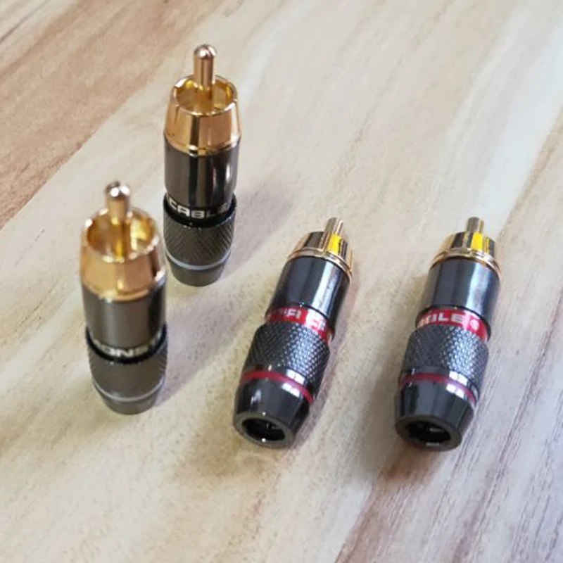 Hifi 8 шт. RCA Банановый штекер позолоченный 6 мм двойные самоблокирующиеся разъемы