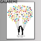 Заказное имя Дата свадьба воздушный шар холст печать DIY отпечаток пальца Фирменная Гостевая книга для свадьбы обручение День святого Валентина
