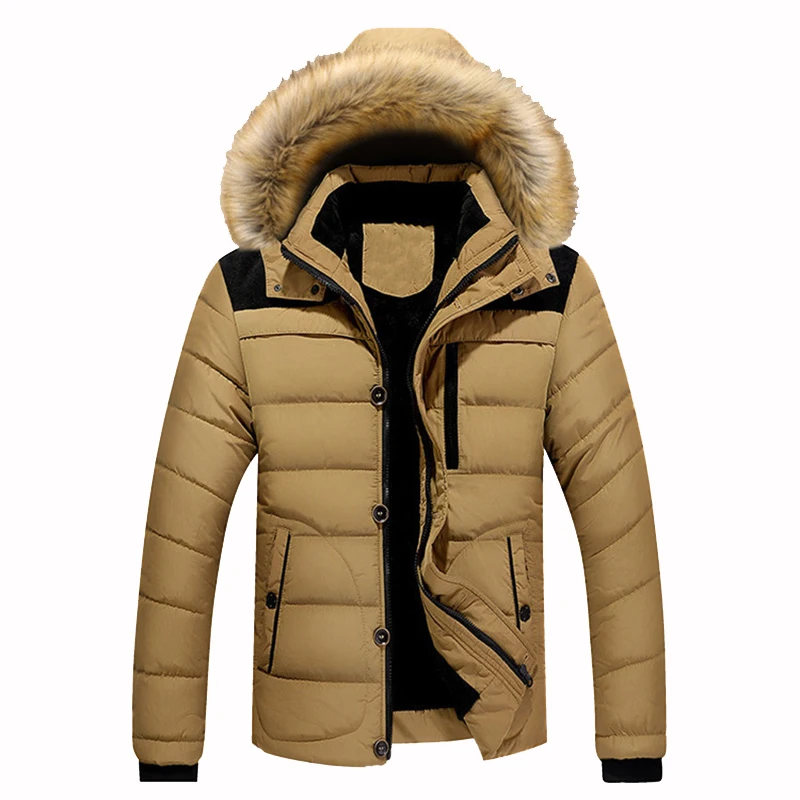 Covrlge Winter Thick Mens Parka Fur Hooded Brand 2019 New Parka Coat Men Down Keep Warm Fashion Plus Asian Size M-4XL 5XL MWM076