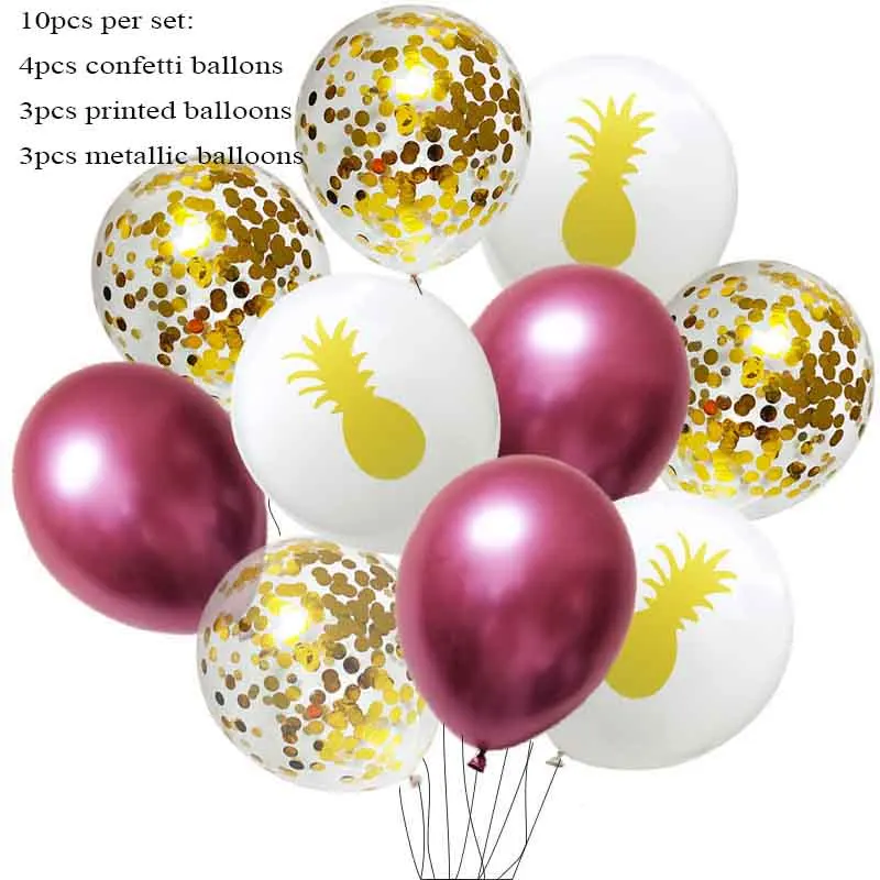 Pineapple baloons Фламинго воздушные шары на день рождения металлические Фламинго вечерние конфетти для воздушного шара балон ананас день рождения деко Гавайская тропическая Globos XN - Цвет: Pineapple baloons