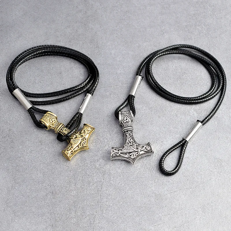 Браслет Viking Thor's hammer Mjolnir Runes бронзовый и старинный серебряный Амулет браслет Amulet