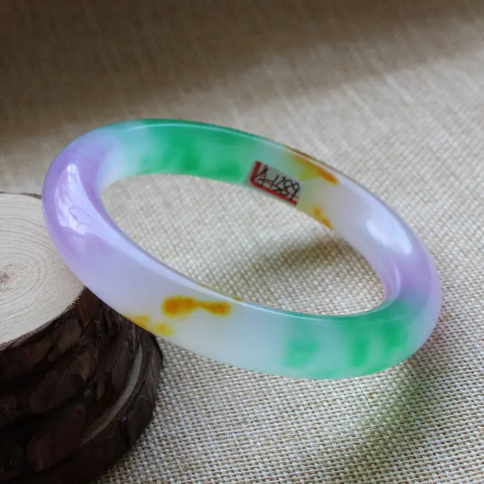 DYY 64 мм Китайский Красивый Лавандовый фиолетовый зеленый нефрит браслет из