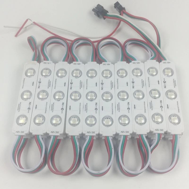100 шт WS2811 2811 IC 3led 5050 RGB LED Pixel цифровой модуль String свет Водонепроницаемый DC12V впрыска