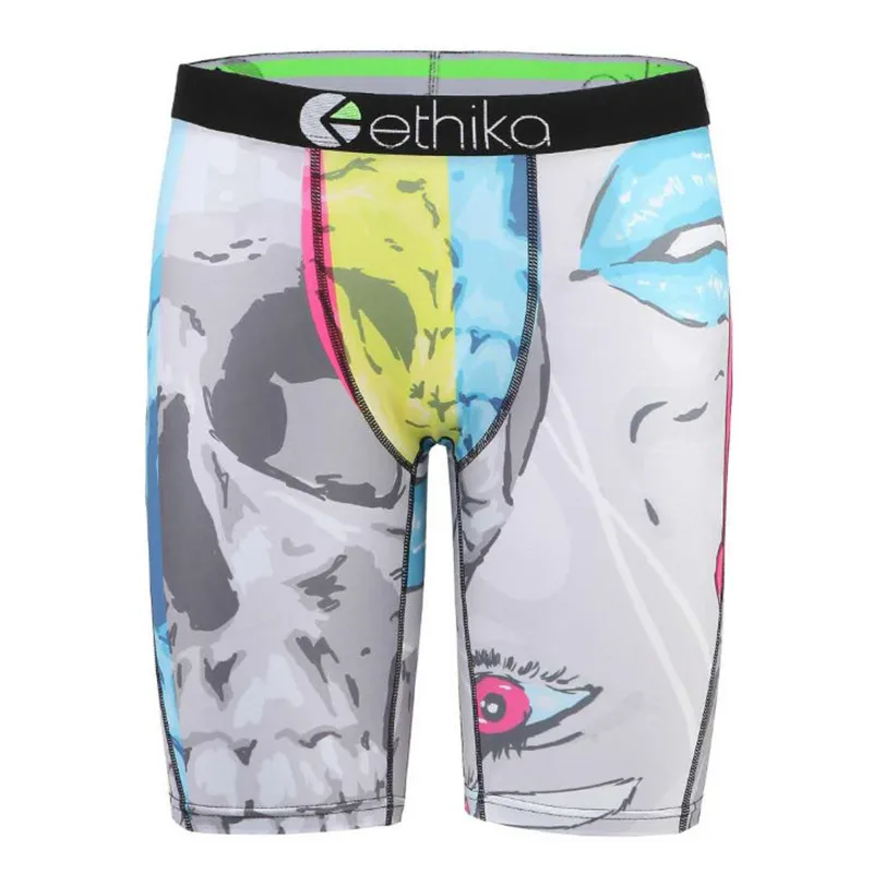 Graffiti Ethika, мужские трусы брендовые, Спортивное нижнее белье, мужские, дышащие, полиэстер, спандекс, боксеры, длинные, мужские, с мультяшным принтом, мужские, боксеры, длинные ноги - Цвет: Graffiti