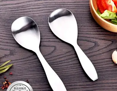Ложка для риса из нержавеющей стали утолщенная домашняя большая ложка с длинной