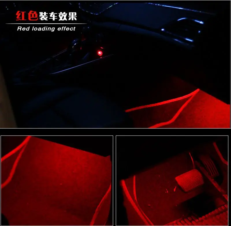 Подсветка салона авто шт. автомобиль RGB Светодиодные ленты свет Светодиодные ленты огни Цвета стайлинга автомобилей Декоративные Атмосфера Лампы для мотоциклов салона света с дистанционным