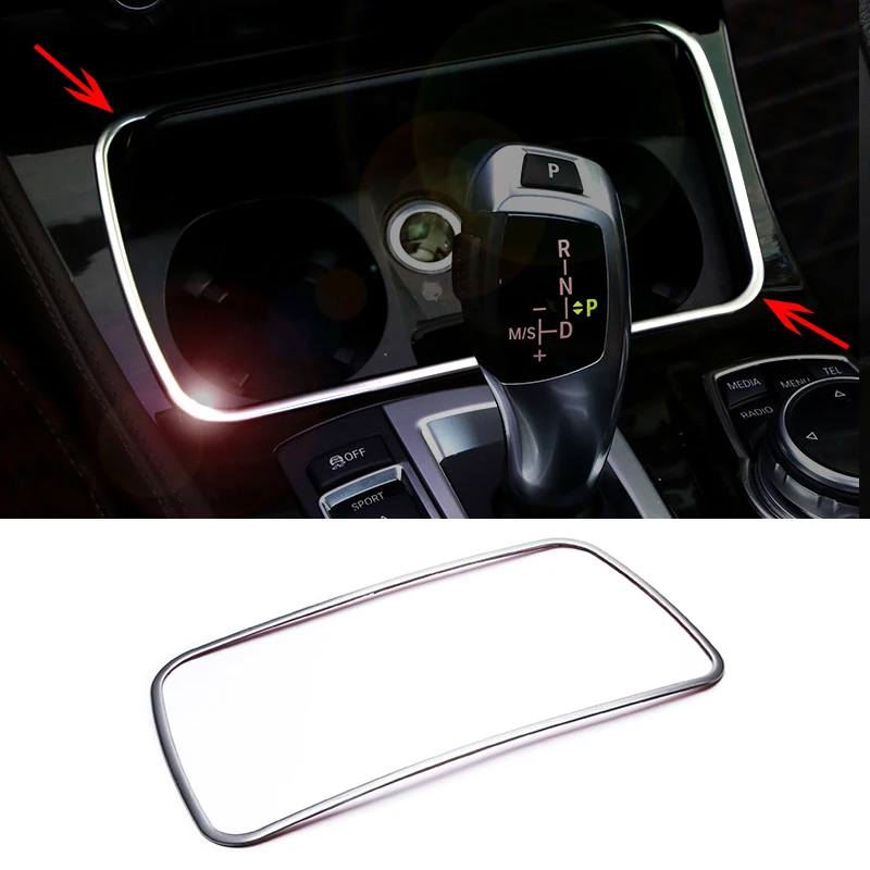 

Car Interior Console Gear panel Water Cup Holder frame cover trim strip Auto accessories car styling for BMW 5 series F10 F18
