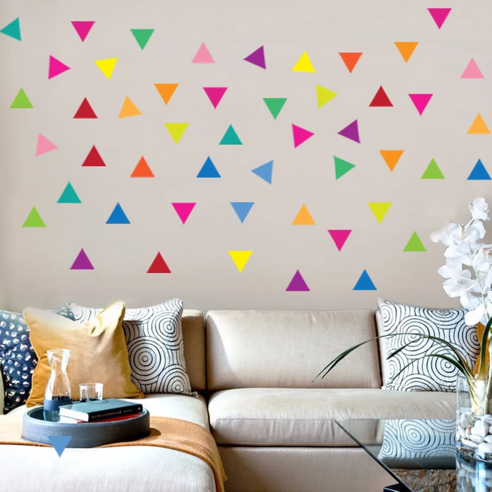 Mod Multi-Цвет наклейки на стены Peel и палку Экологичные многоразовые с подарочной