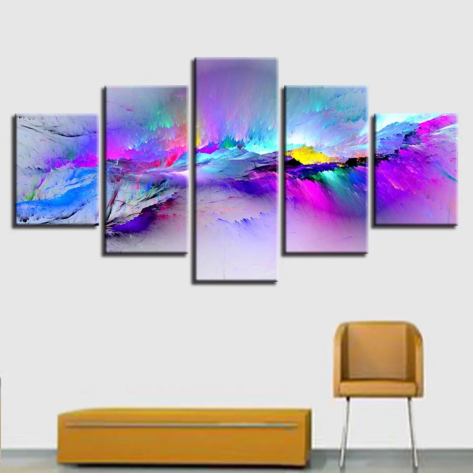 

Abstract Canvas Painting Colorful Clouds Modular Art Wall Pictures For Living Room Bedroom Modern Home Decoration No Frame