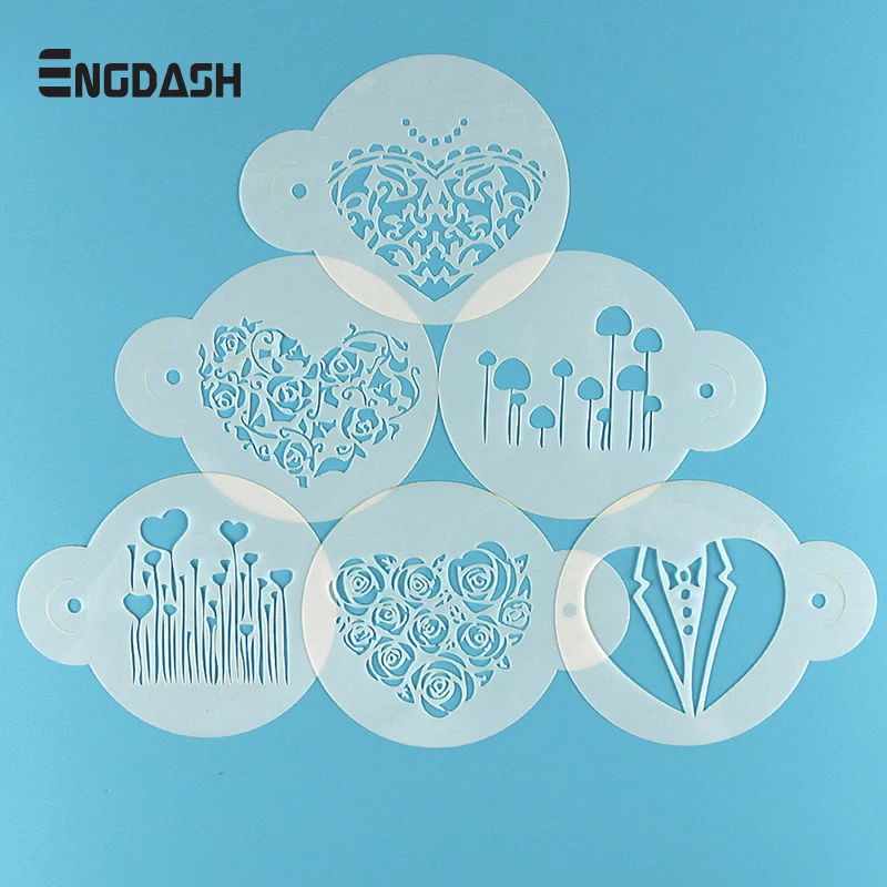 ENGDASH 6 шт./лот распылительная форма кофейное сито для сахарной пудры формы торта