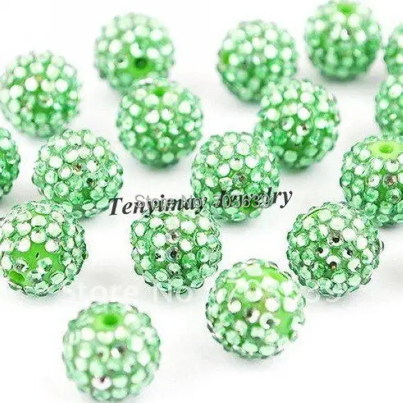 Смола DIY findings10 мм светильник-зеленые свободные бусины подходят для шармов Jwelery 50 шт. оптовая продажа