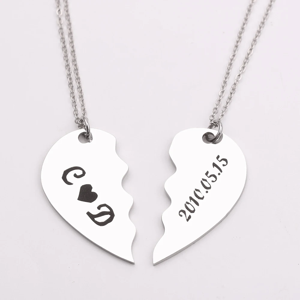 Индивидуальная Пара Ожерелье на заказ с гравировкой имени дата может быть