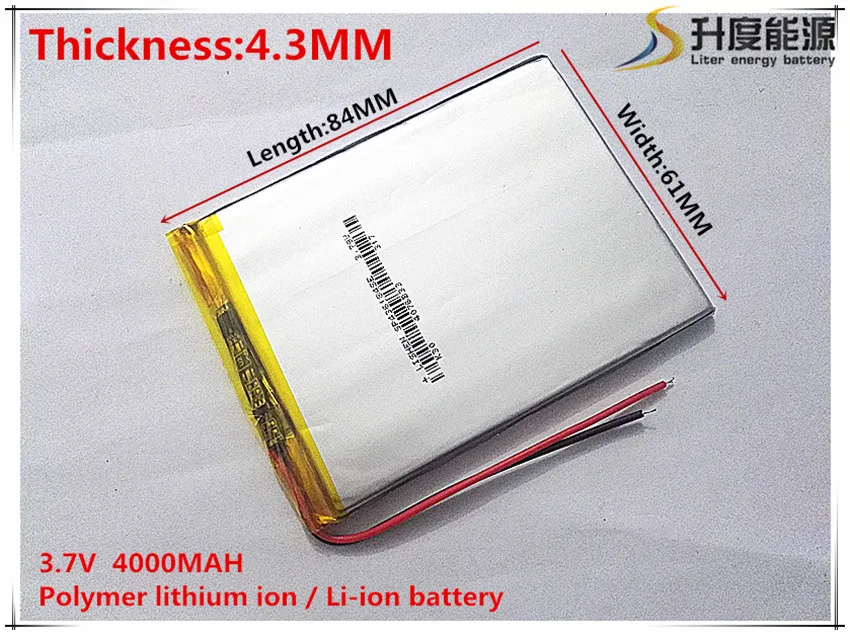 

Li-Po [SD] 3.7V,4000mAH,[436184] NTC;PLIB;polymer lithium ion / Li-ion battery for tablet pc;POWER BANK;CELL PHONE,