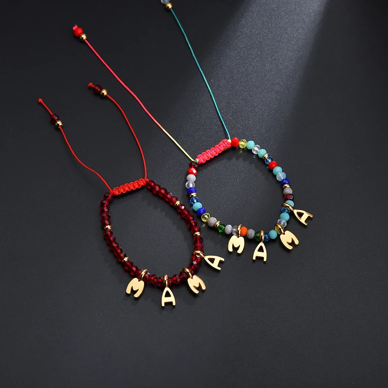 Регулируемый веревочный браслет Nextvance в стиле бохо с буквами бусинами для женщин
