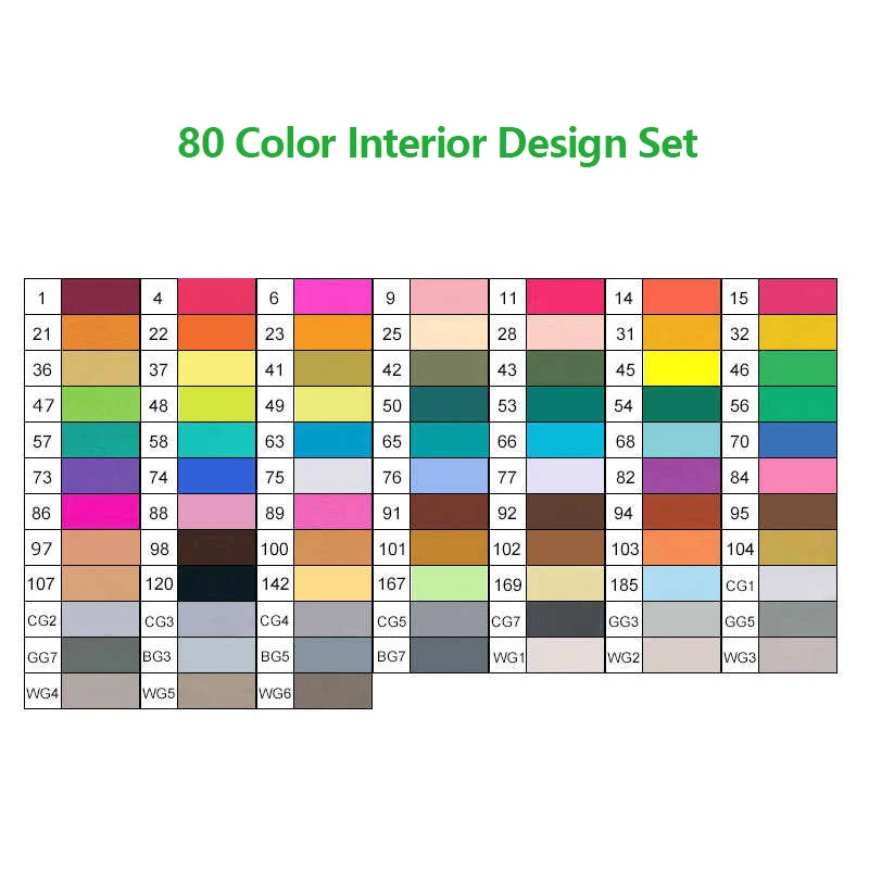80-Interior Design TouchFive маркер 30/40/60/80/168 Цвета Ручка Кисть алкогольных жирной чернила на водной основе художественный маркер для манга двойной головой маркеры для эскизов - Цвет: 80-Interior Design