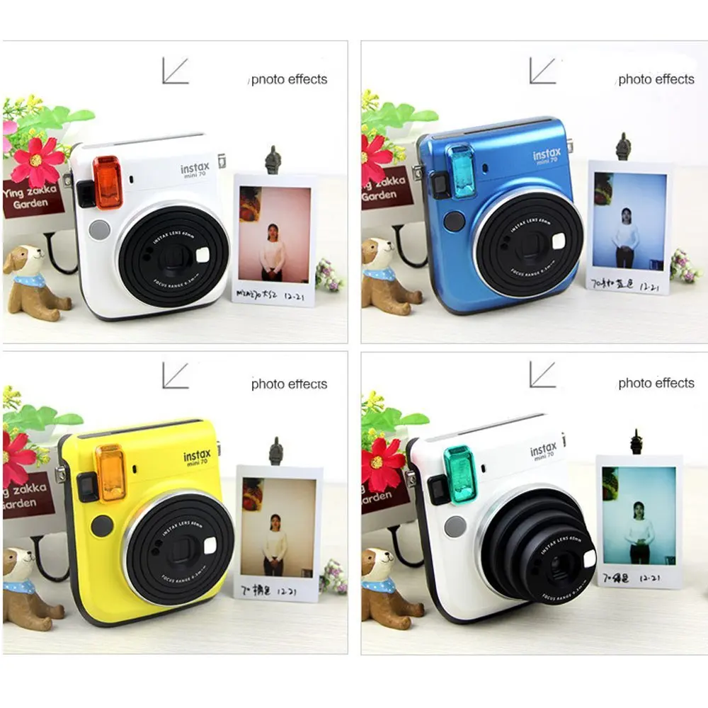 4 фотоаппарата Fuji Fujifilm Instax Mini 70 мгновенная печать цветные фильтры крупный план