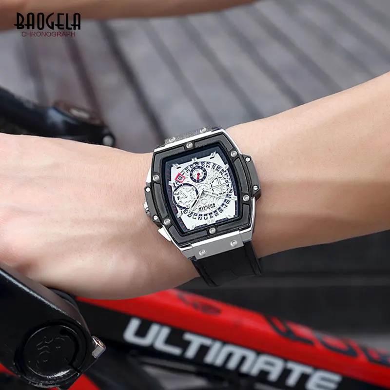 Часы BAOGELA мужские Кварцевые водонепроницаемые спортивные армейские аналоговые с