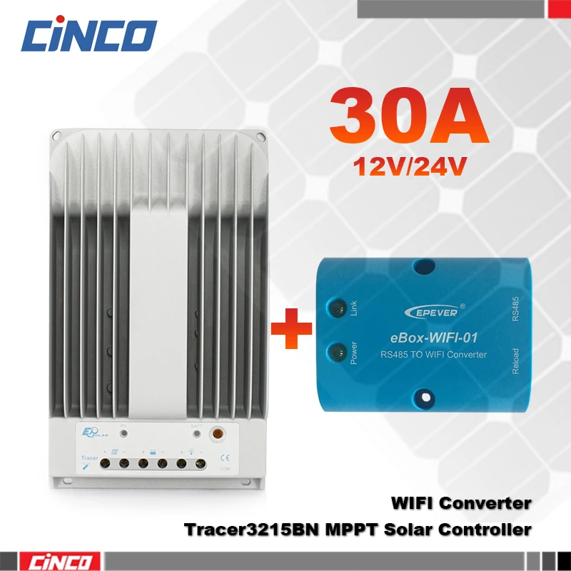 Tracer3215BN 30A 12В/24В MPPT Солнечный контроллер с WIFI eBOX для солнечной системы подключение