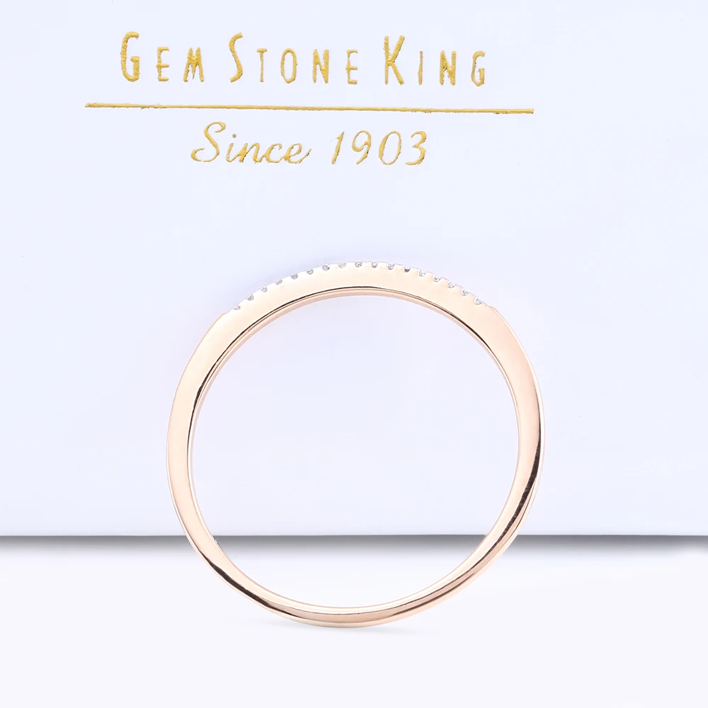 Бриллиантовое кольцо GemStoneKing 18K из розового золота 0 025 cttw натуральный белый алмаз