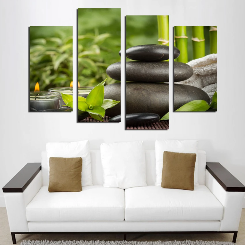 

3 Panels Chinese Style Art Stone Leaves Decoration Picture Canvas Print Painting Artwork Canvas Wall Art Unframed F1767