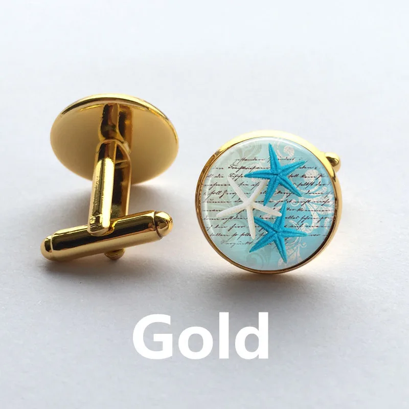 Морская звезда запонки океан ювелирные с морской тематикой серебряным покрытием