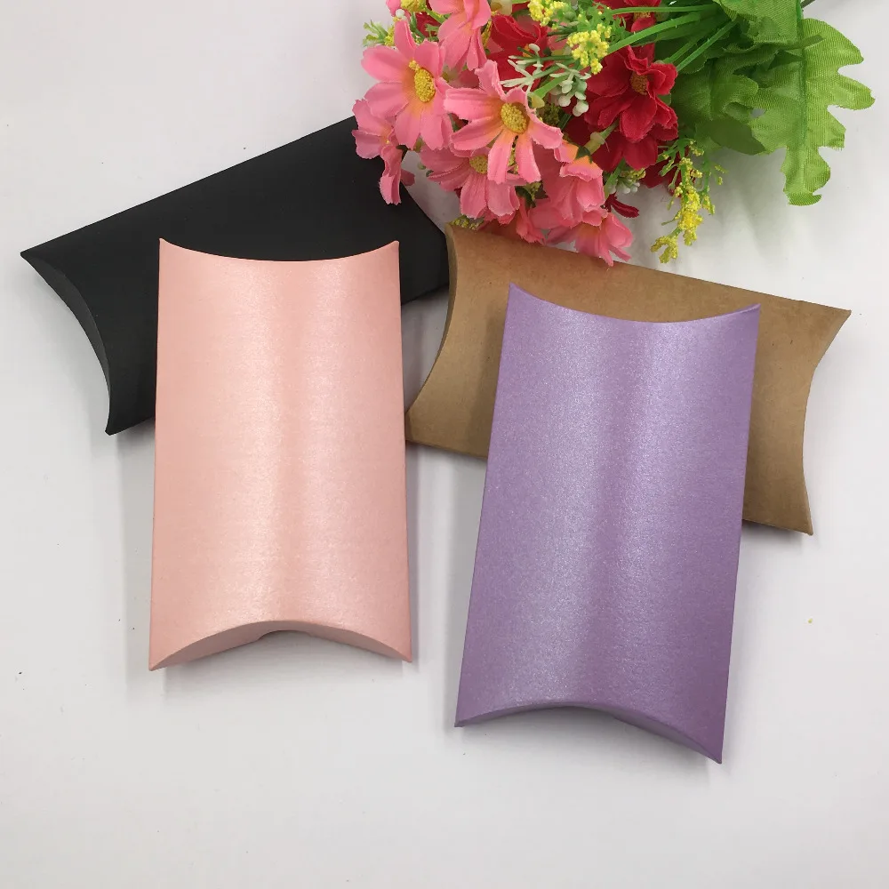 50 шт. бумажная Подушка Подарочная коробка крафт бумага конфетные коробки и