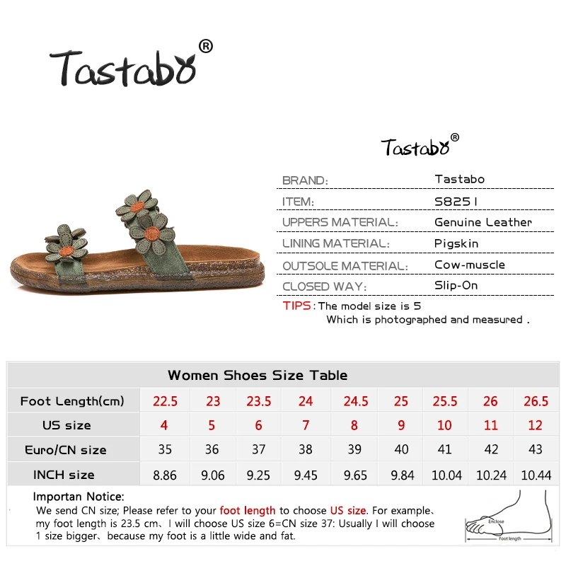Tastabo/летние модные тапочки; обувь ручной работы с цветами; женские уличные тапочки на мягкой подошве; удобная стелька; подходит для стопы
