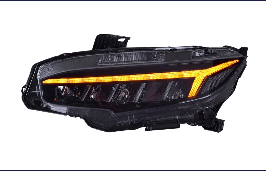 Головной светильник в сборе для Honda Civic полный светодиодный светильник источник Светодиодный дневной ходовой светильник светодиодный указатель поворота