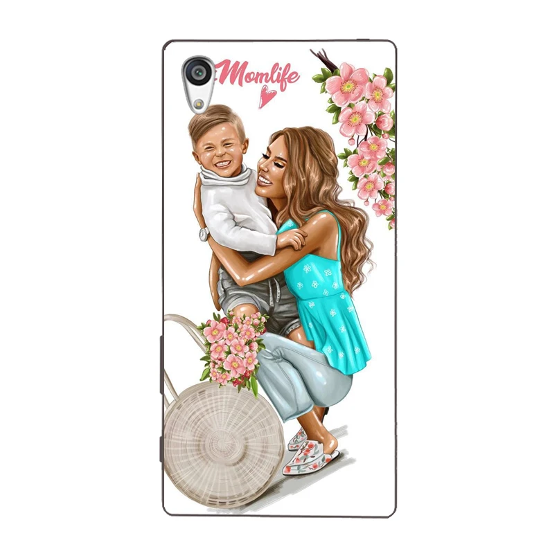 Brown Hair Baby super Mom Girl Super Dad TPU soft case Cover For Sony Xperia Z Z1 Z2 Z3 Z4 Z5 compact Premium shell Coque |
