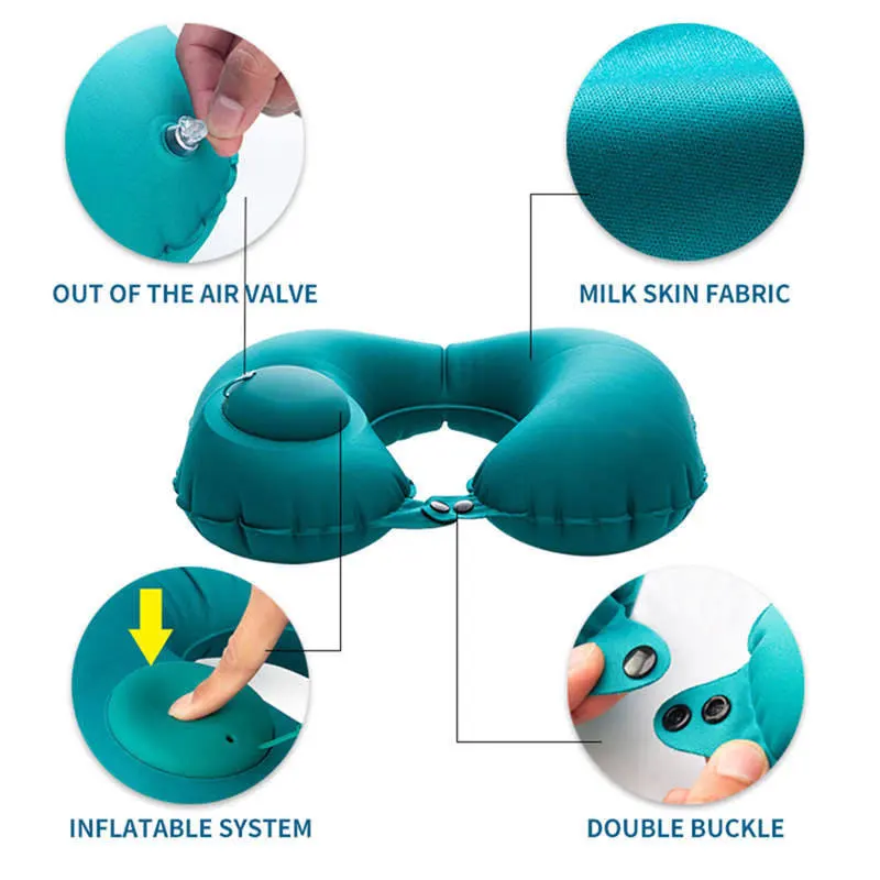 Car travel Inflatable U Shaped Travel Pillow Neck Head Rest Air Cushion for Camping |