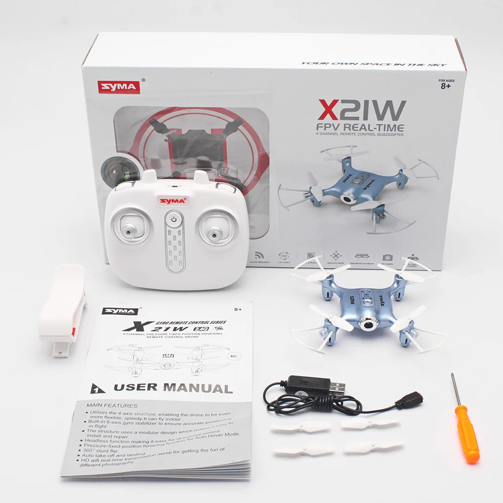 SYMA дистанционное управление X21W Мини RC Квадрокоптер RTF WiFi FPV 0.3MP камера/удержание