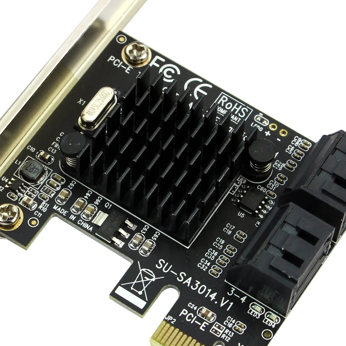PCIE для SATA карта PCI-E адаптер PCI Express для SATA3.0 карта расширения 4 порта SATA3 для SSD HDD IPFS Mining Marvell 88SE9215 чип