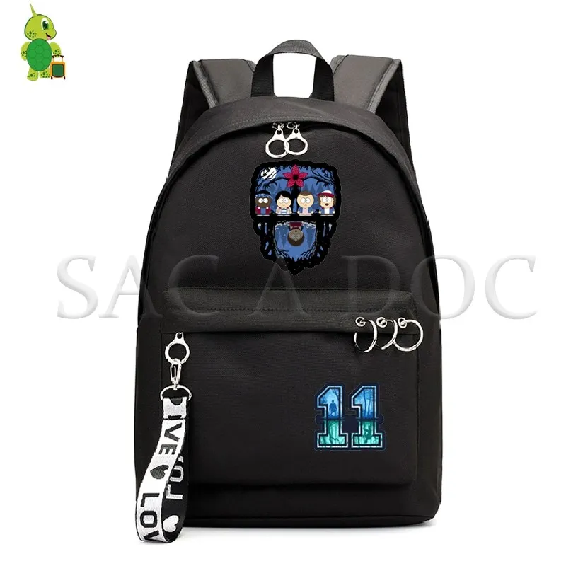school bag 15 Странные Вещи черный рюкзак модные школьные сумки для девочек студентов колледжа ноутбук рюкзак дорожный рюкзак обратно в школьные сумки - Цвет: school bag 15
