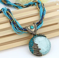 new jewellery fashion bohemian stone necklace long blue stone necklaces for women jewelry body jewelry