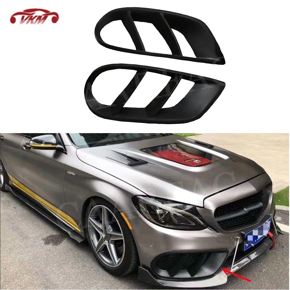 C Класс передний бампер вентиляционное отверстие выход крышка отделка для Mercedes Benz W205 C43 AMG C180 C200 Спорт- FogLamp гриль рамка FRP