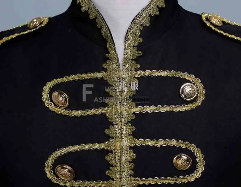 

2 Pcs Set Deluxe Tuxedo Suit Groom Wedding Dress For Men Medieval Victorian Blue Suit Halloween Cosplay Prince Costume For Men
