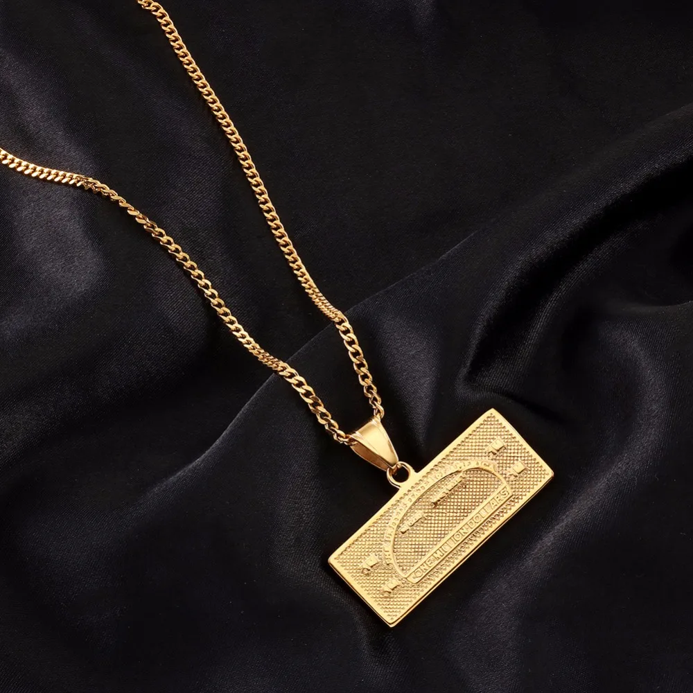 Ожерелье с подвесками для мужчин и женщин 1 млн долларов микро Стразы квадратная