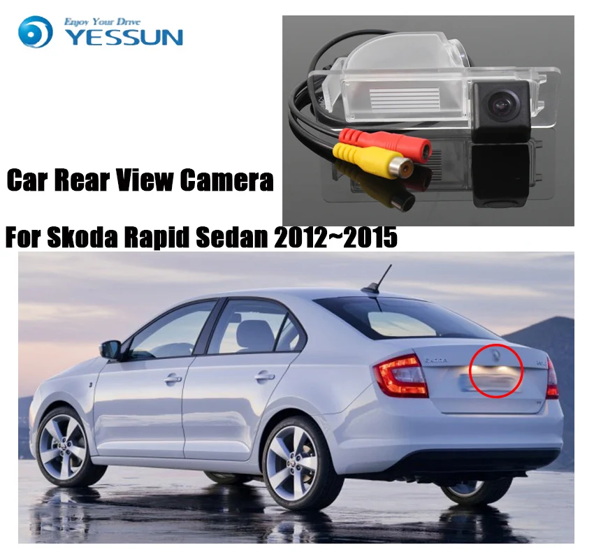 

YESSUN For Skoda Rapid Sedan 2012~2015 Car Reversing Backup Camera HD CCD Car Parking Camera Rear View Camera