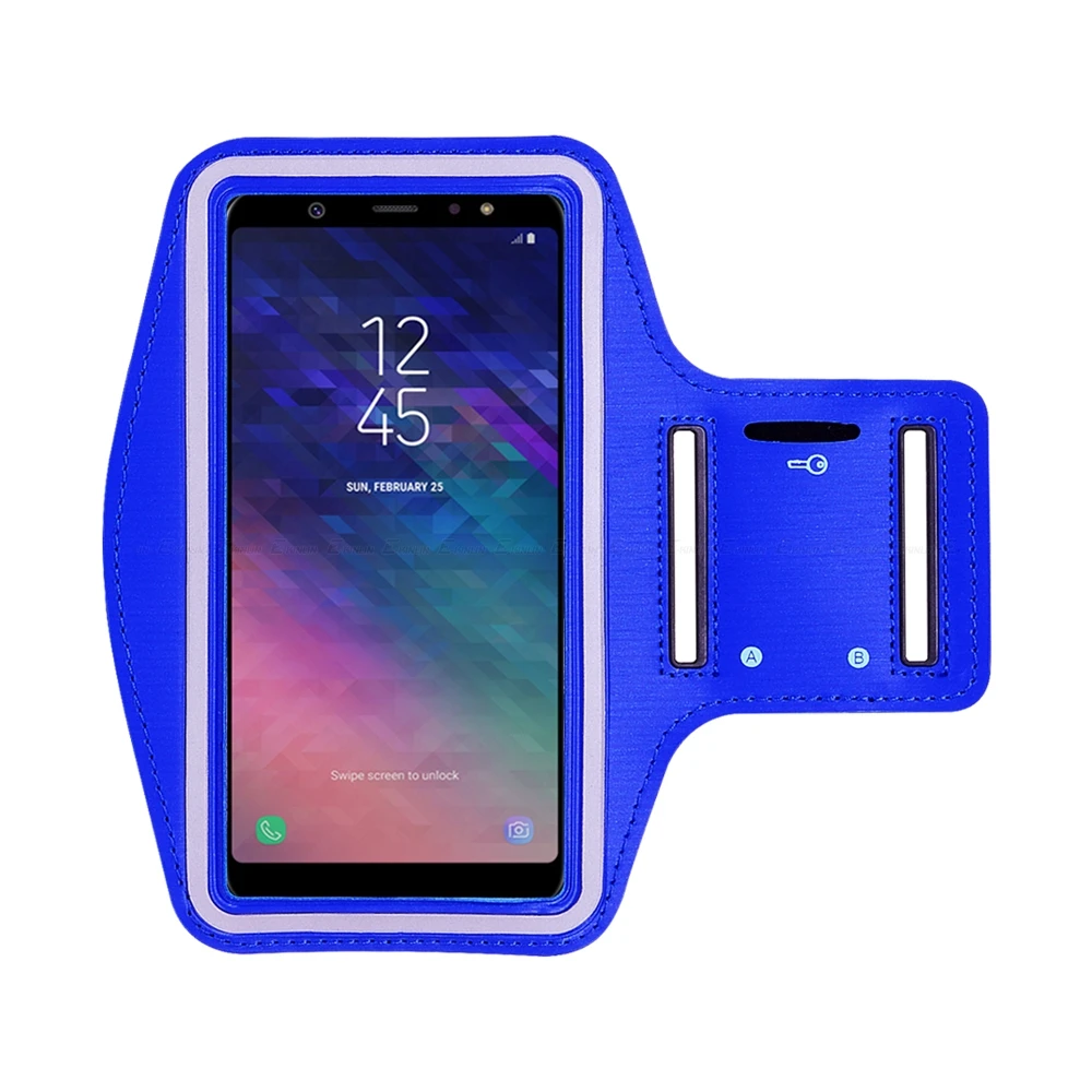 Темно-синий Спорт Бег Велосипедный Спорт чехол для телефона сумка для samsung Galaxy A50 A30 A10 A7 A5 A3 A9 Pro A2 Core A8 A6 плюс Чехол-повязка на руку - Цвет: Темно-синий