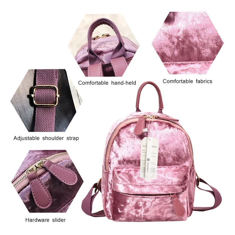 Hjphoebag 2018 Новый Мода Для женщин на молнии шелк рюкзак Колледж школьная сумка для