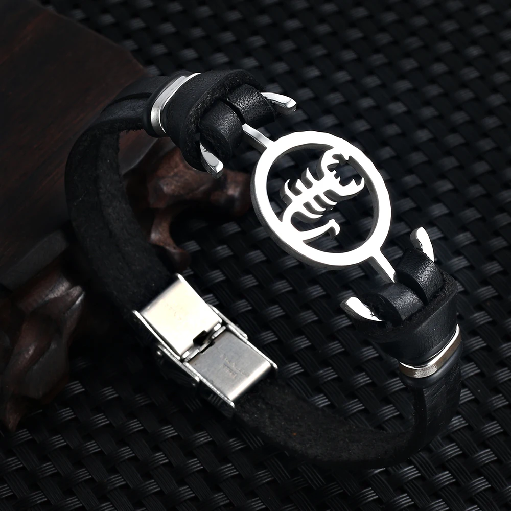 Liujun бренд Нержавеющая сталь с Пояса из натуральной кожи браслет Браслеты Для