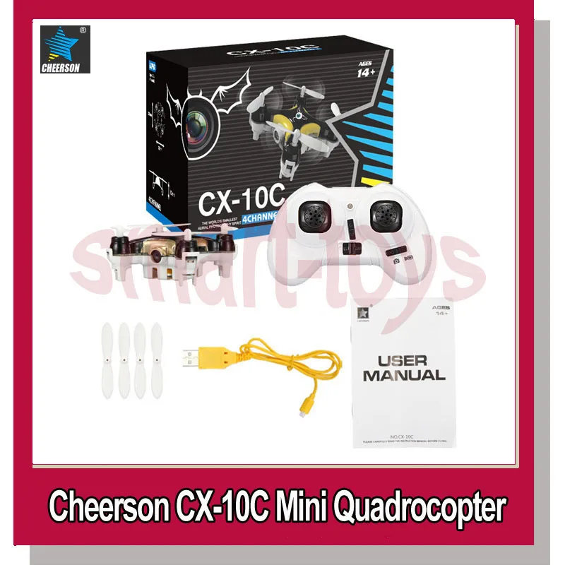 Cheerson CX 10C CX10C 2 4 GHZ 4CH 6 осевой гироскоп мини RC Квадрокоптер с 0.3MP камерой